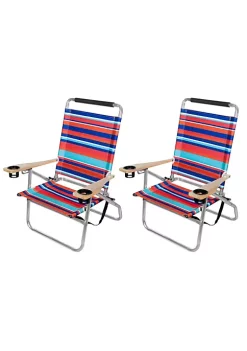 Garden Elements Colorful Foldable Reclining Aluminum Beach Chairs With Cupholders and Carrying Strap, Multicolor, Pack of 2 -Disney Villains Shirts Shop Belk 1053