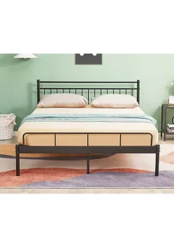 Garden Elements Luna Metal Modern Bed Storage Frame For Kids, Teens, Bedroom, Black - Queen (X002EYMXY7)