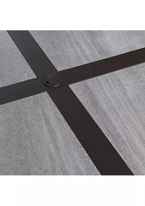 Garden Elements Outdoor Patio Square Dining Drop Tile Aluminum Table, Brown and Grey, 40" 3 Garden Elements Outdoor Patio Square Dining Drop Tile Aluminum Table, Brown and Grey, 40" - Image 3