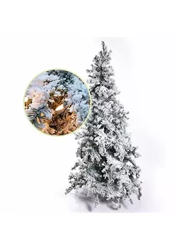 Garden Elements 7.5' Snow Steamboat Snowy Pine Christmas Tree, 700 Clear Lights, 1216 Tips -Disney Villains Shirts Shop Belk 1141