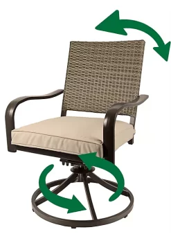 Garden Elements Bellevue Aluminum Woven Back Swivel Rocker, Taupe (Pack of 2) -Disney Villains Shirts Shop Belk 1161