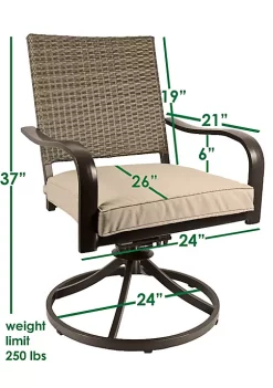 Garden Elements Bellevue Aluminum Woven Back Swivel Rocker, Taupe (Pack of 2) -Disney Villains Shirts Shop Belk 1163