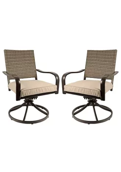 Garden Elements Bellevue Aluminum Woven Back Swivel Rocker, Taupe (Pack of 2) -Disney Villains Shirts Shop Belk 1164