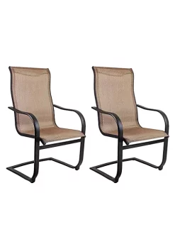 Garden Elements Outdoor Bellevue Metal Spring Dining Patio Chair, Brown (Pack of 2) -Disney Villains Shirts Shop Belk 1180