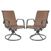 Garden Elements Sienna Swivel Rocker Metal Patio Chair, Brown Espresso Finish (Pack of 2)