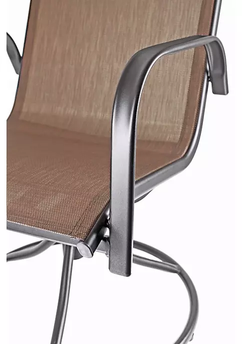 Garden Elements Sienna Swivel Rocker Metal Patio Chair, Brown Espresso Finish (Pack of 2) 3 Garden Elements Sienna Swivel Rocker Metal Patio Chair, Brown Espresso Finish (Pack of 2) - Image 3