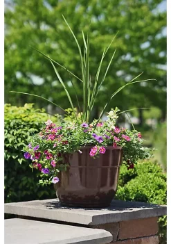 Garden Elements Glazed Brushed Happy Large Plastic Planter, Dark Brown, 15 Inch -Disney Villains Shirts Shop Belk 1205