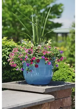 Garden Elements Glazed Brushed Happy Large Plastic Planter, Bright Blue, 15 Inch -Disney Villains Shirts Shop Belk 1211