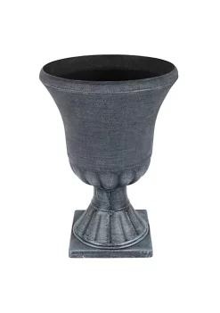 Garden Elements Outdoor Urn Plastic Planter, Black, 15"