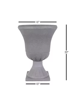 Garden Elements Outdoor Urn Plastic Planter, Cement Colored, 15" -Disney Villains Shirts Shop Belk 1248