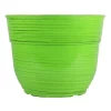 Garden Elements Glazed Brushed Happy Large Plastic Planter, Bright Green, 15"