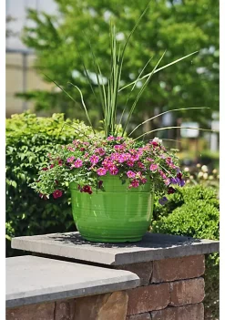 Garden Elements Glazed Brushed Happy Large Plastic Planter, Bright Green, 15" -Disney Villains Shirts Shop Belk 1304