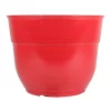 Garden Elements Glazed Brushed Happy Large Plastic Planter, Bright Red, 15 Inch