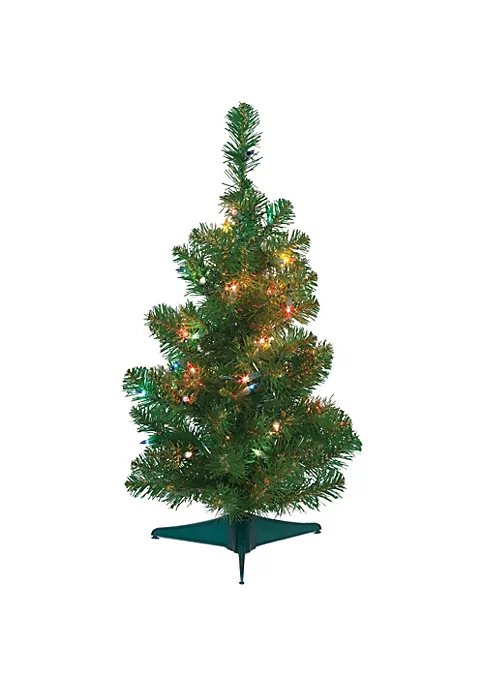 Garden Elements Little Smoky Table Top Christmas Tree, 50 Multicolor Lights, 24" 1 Garden Elements Little Smoky Table Top Christmas Tree, 50 Multicolor Lights, 24"