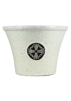 Garden Elements Logo Large Plastic Modern Planter, Beige, 14.75