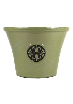 Garden Elements Logo Large Plastic Modern Planter, Lime Green, 14.75