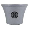 Garden Elements Logo Large Plastic Modern Planter, Gray, 14.75