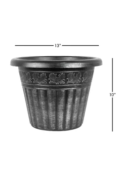 Garden Elements Outdoor Dragon Banded Plastic Planter, Silver, 13" -Disney Villains Shirts Shop Belk 1385