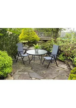 Garden Elements Outdoor Dining Table Patio Furniture, Round Waterwave Glass Top, Charcoal, 40" -Disney Villains Shirts Shop Belk 1411