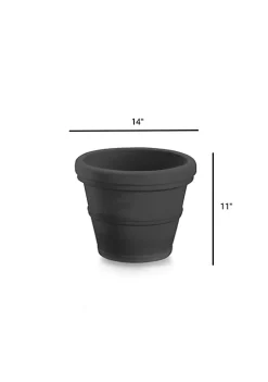 Garden Elements (#BC2614SC94) Turin Round Outdoor Plastic Planter, Black 14" -Disney Villains Shirts Shop Belk 1438