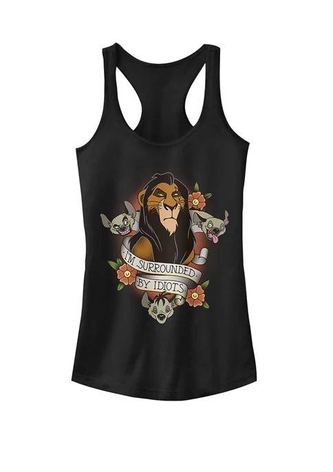 Disney® Villains The Lion King Scar with Hyenas Surrounded by Idiots Graphic Racerback Tank 3 Disney® Villains The Lion King Scar with Hyenas Surrounded by Idiots Graphic Racerback Tank - Image 3